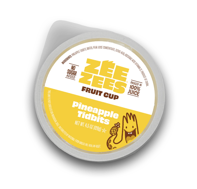 Zee Zees, Fruit Cup, Pineapple Tidbits, I/W, 4.5 oz